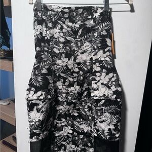 Alexander Wang Black and White Floral Pencil Skirt